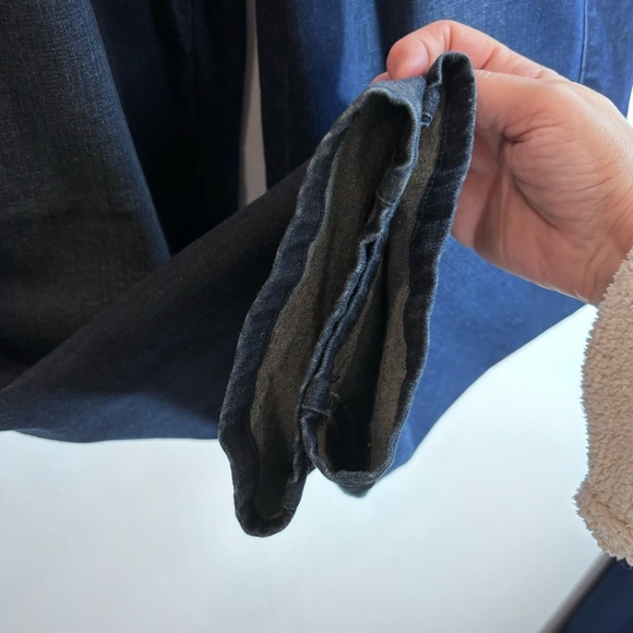 EILEEN FISHER Sz 14 Pleated Front Tapered Leg Medium Wash Denim Trouser Pants - Picture 8 of 9